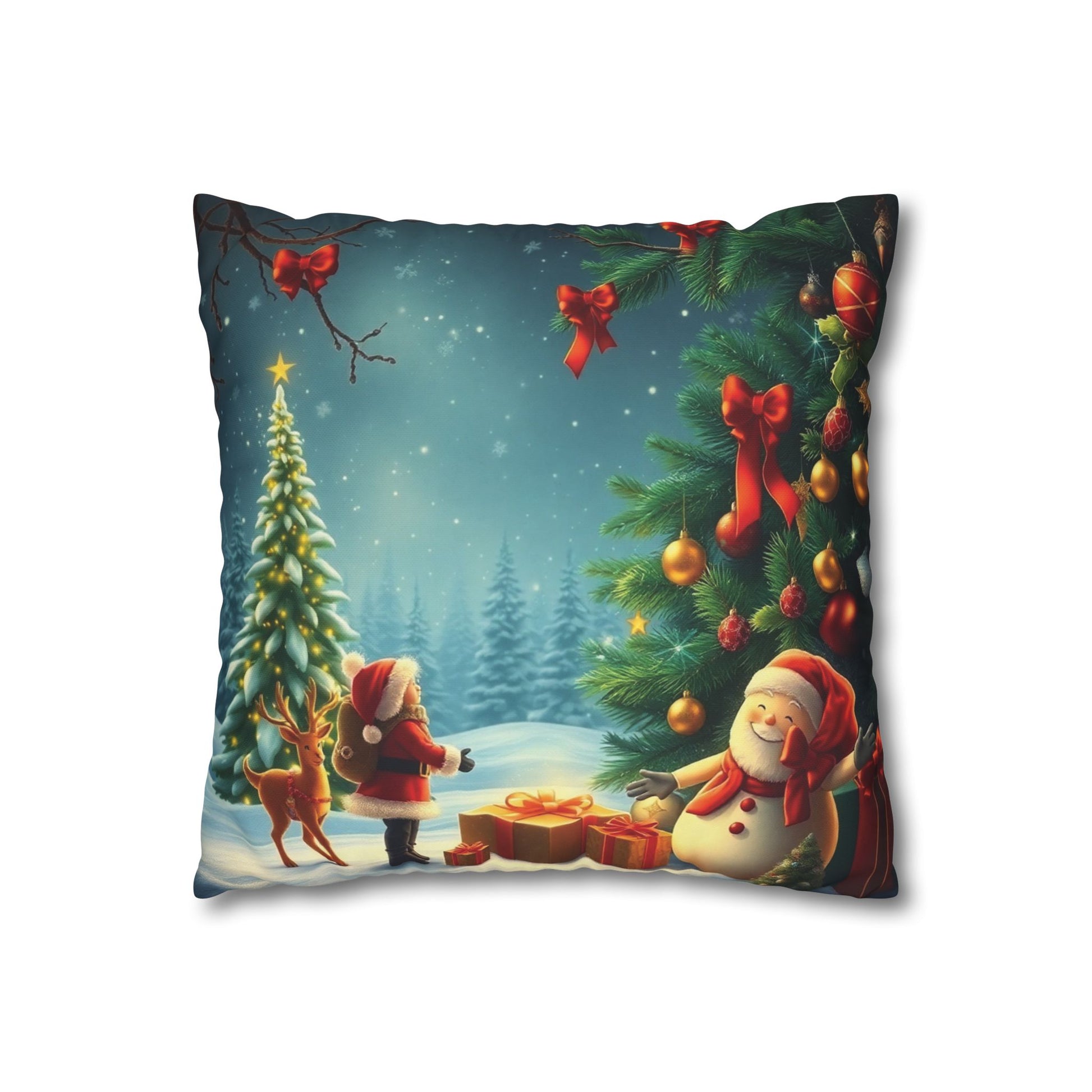 Christmas Square Pillowcase, Holiday Cushion Cover, Festive Throw Pillow, Xmas Decor, Home Decor Gift - Homevalley.co.uk