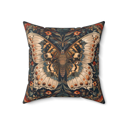 Butterfly Design Square Pillow, Butterflies and Flowers, insert included - Homevalley.co.uk