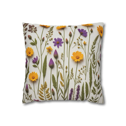 Lavender Flowers Cushion Cover,Wild Flowers Cushion Cover, Floral Pillow, Botanical Pillow - Homevalley.co.uk