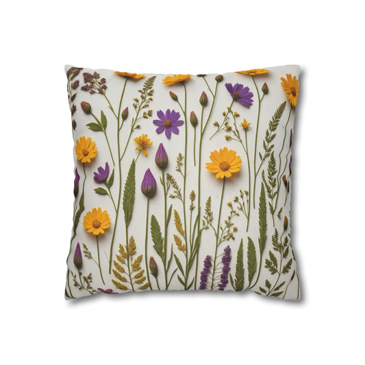 Lavender Flowers Cushion Cover,Wild Flowers Cushion Cover, Floral Pillow, Botanical Pillow - Homevalley.co.uk