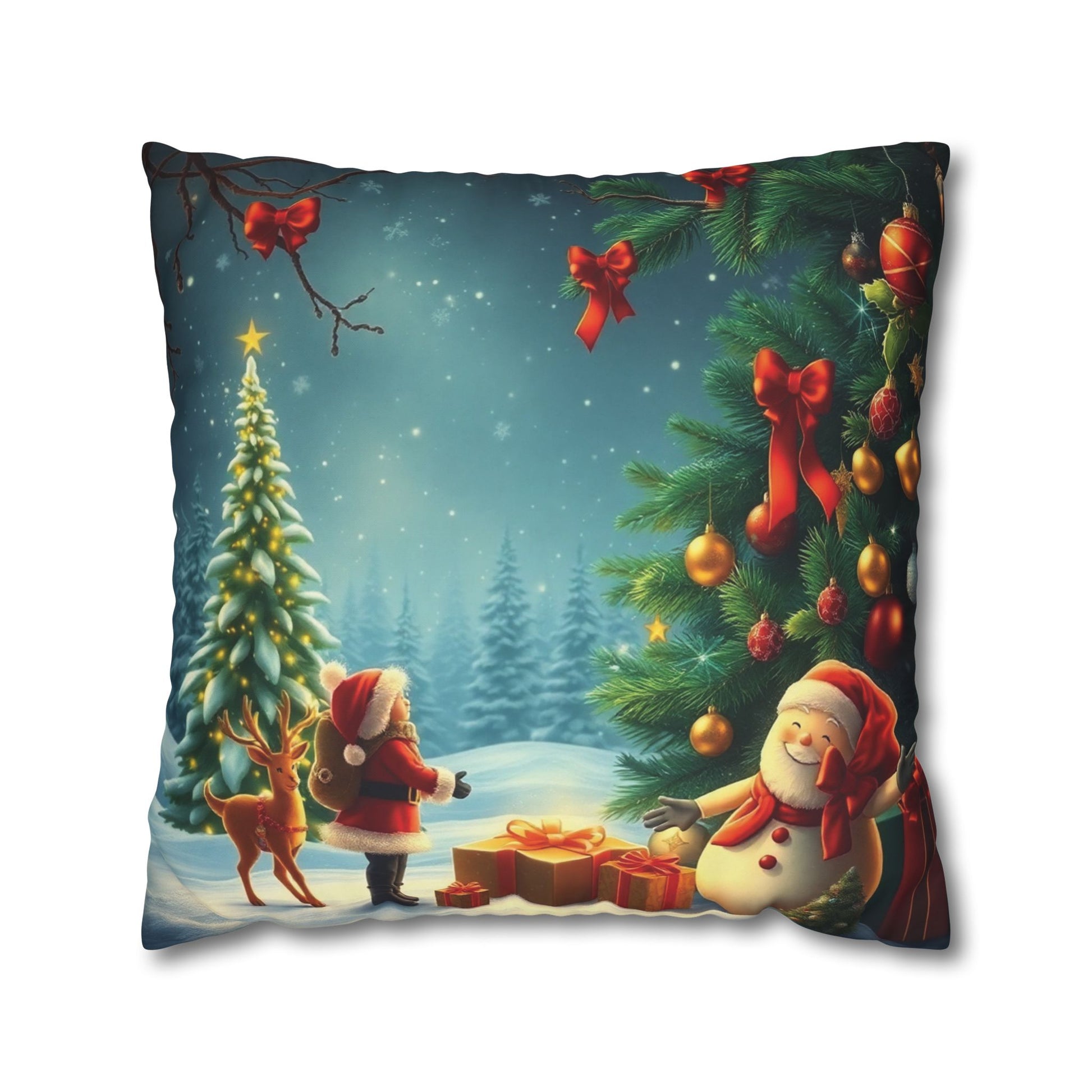 Christmas Square Pillowcase, Holiday Cushion Cover, Festive Throw Pillow, Xmas Decor, Home Decor Gift - Homevalley.co.uk