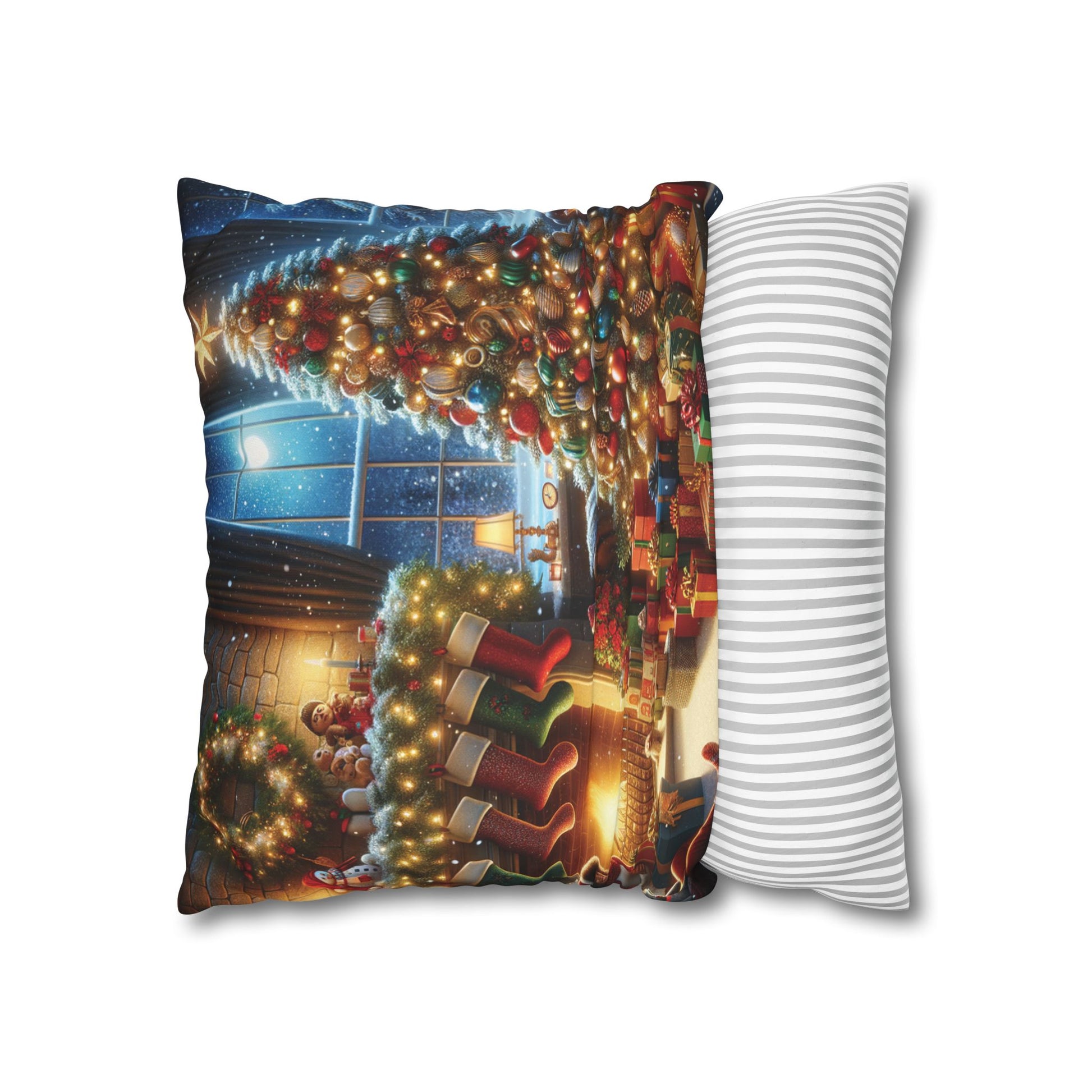 Christmas Square Pillowcase, Holiday Cushion Cover, Festive Throw Pillow, Xmas Decor, Home Decor Gift - Homevalley.co.uk