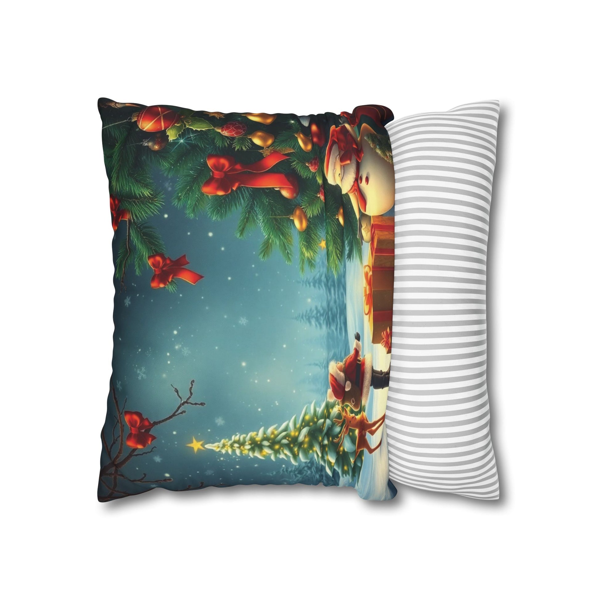 Christmas Square Pillowcase, Holiday Cushion Cover, Festive Throw Pillow, Xmas Decor, Home Decor Gift - Homevalley.co.uk