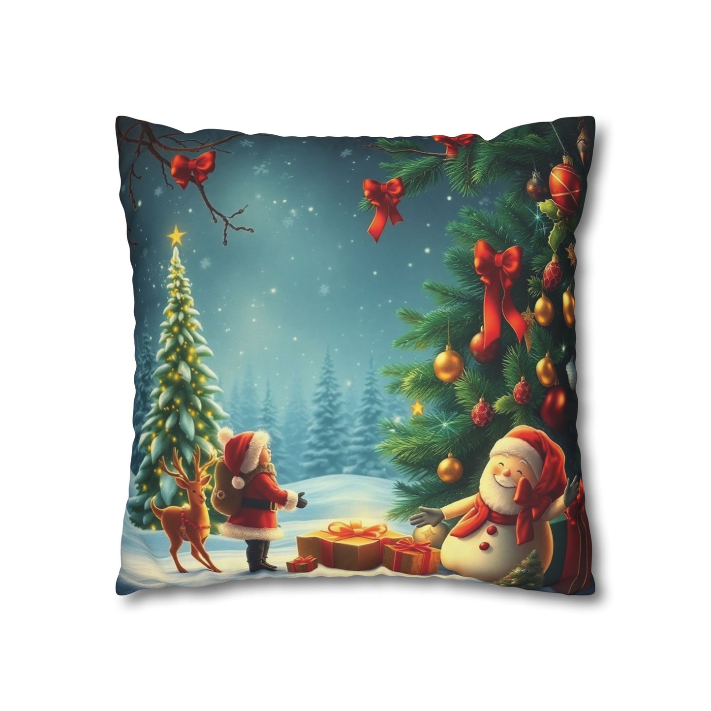 Christmas Square Pillowcase, Holiday Cushion Cover, Festive Throw Pillow, Xmas Decor, Home Decor Gift - Homevalley.co.uk