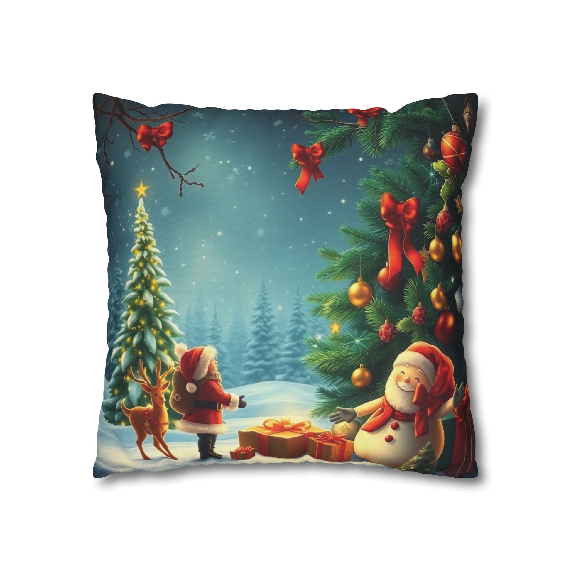 Christmas Square Pillowcase, Holiday Cushion Cover, Festive Throw Pillow, Xmas Decor, Home Decor Gift - Homevalley.co.uk