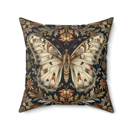 Butterfly Design Square Pillow, Butterflies and Flowers, insert included - Homevalley.co.uk