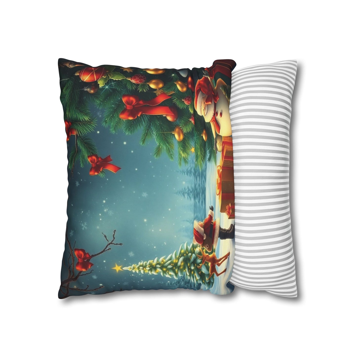 Christmas Square Pillowcase, Holiday Cushion Cover, Festive Throw Pillow, Xmas Decor, Home Decor Gift - Homevalley.co.uk