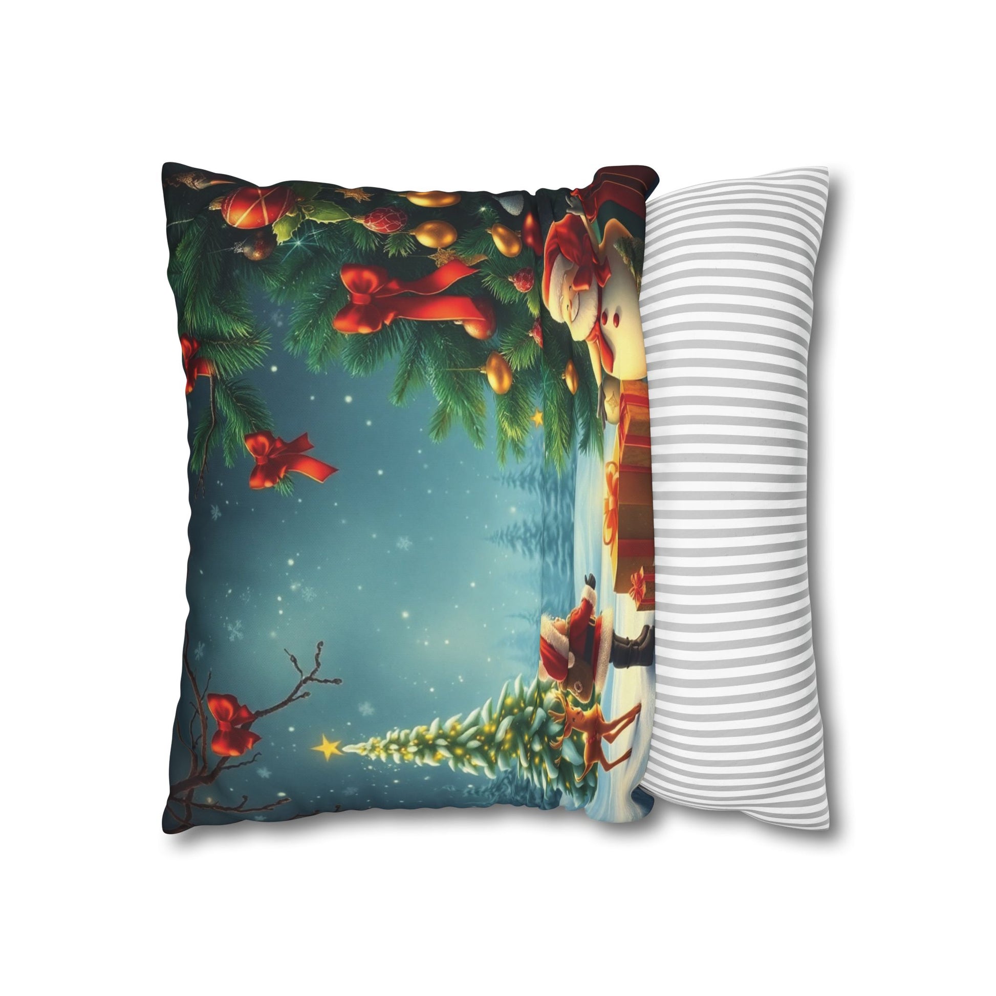 Christmas Square Pillowcase, Holiday Cushion Cover, Festive Throw Pillow, Xmas Decor, Home Decor Gift - Homevalley.co.uk