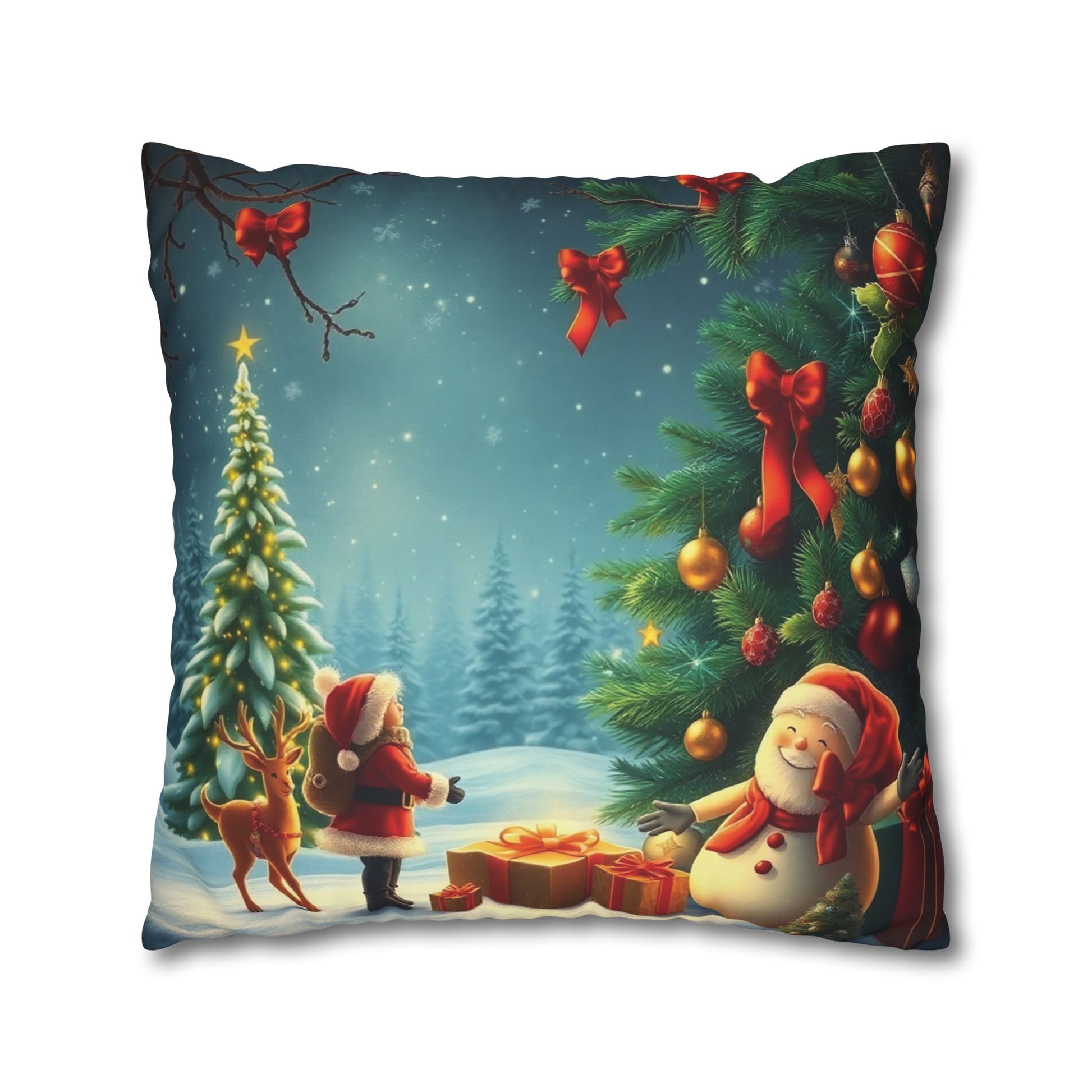 Christmas Square Pillowcase, Holiday Cushion Cover, Festive Throw Pillow, Xmas Decor, Home Decor Gift - Homevalley.co.uk