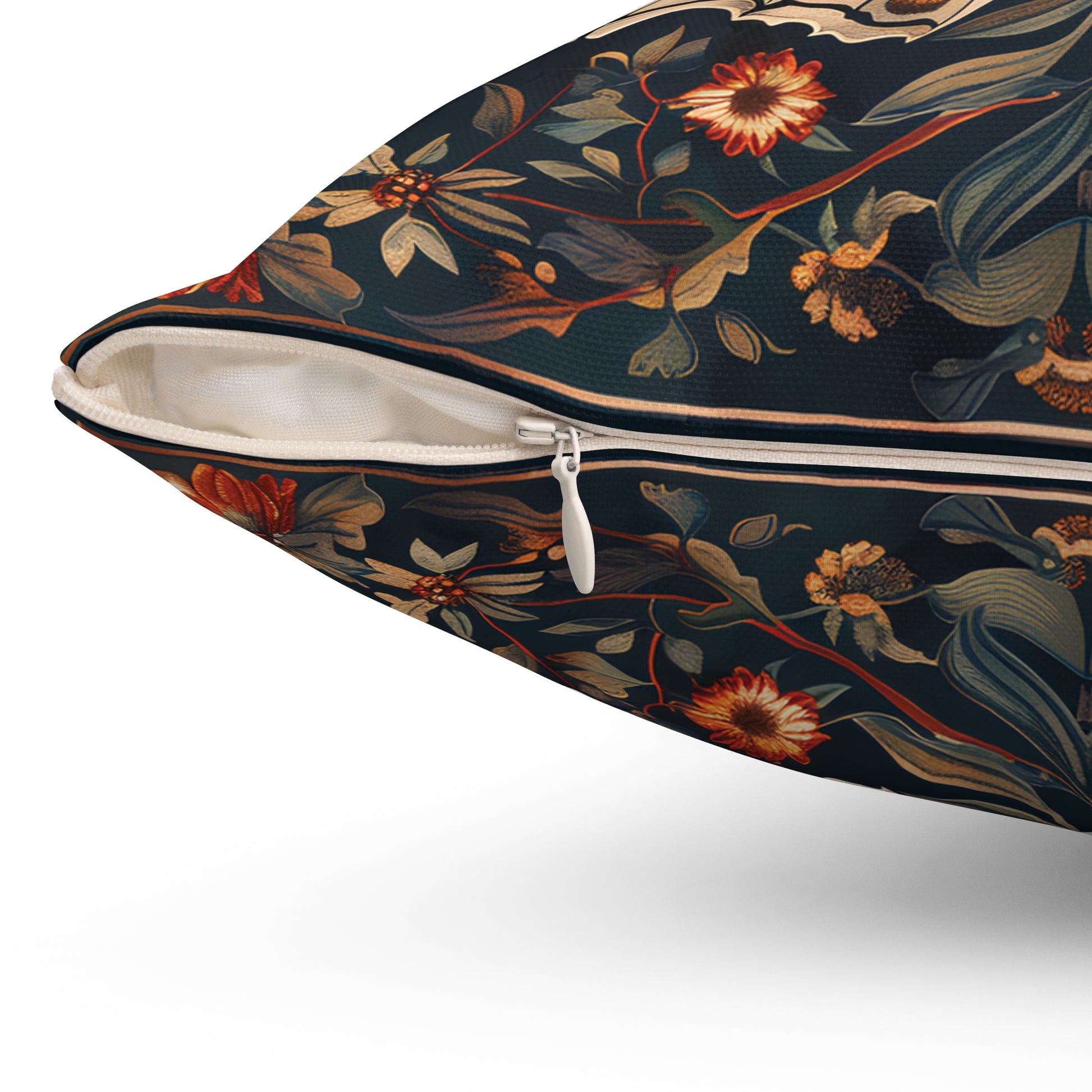 Butterfly Design Square Pillow, Butterflies and Flowers, insert included - Homevalley.co.uk