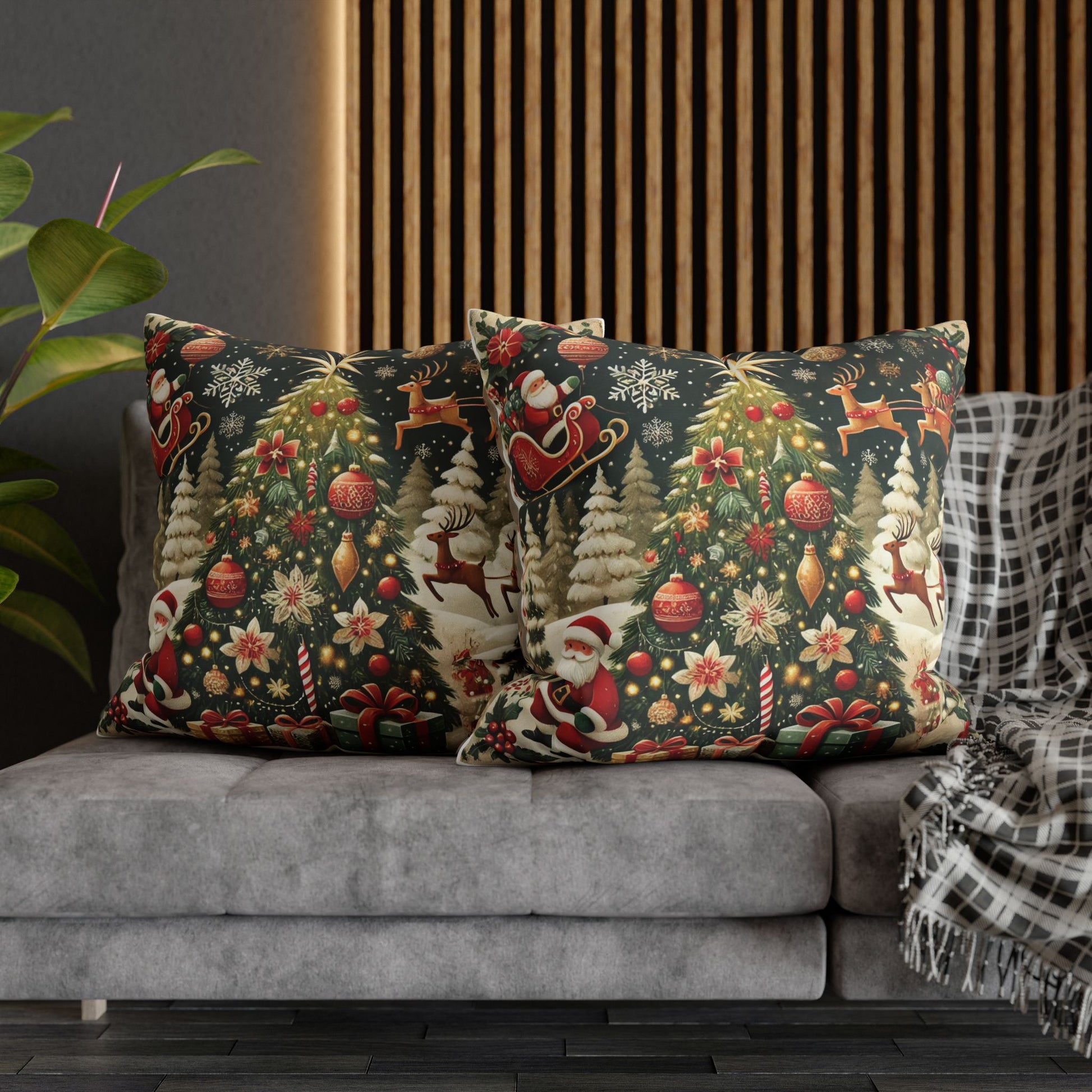 Christmas Square Pillowcase, Holiday Cushion Cover, Festive Throw Pillow, Xmas Decor, Home Decor Gift - Homevalley.co.uk