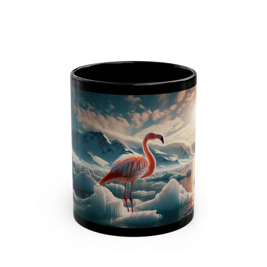 Pink Flamingo Tea Cup, Black Coffee Mug, Mother's day, Gift for Her, 11oz - Homevalley.co.uk