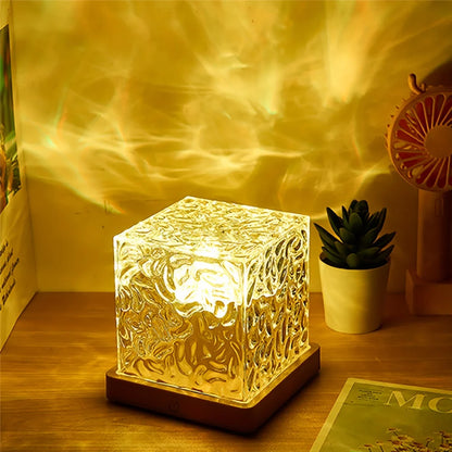 16 Colours Dynamic Ambient Water Ripple Night Light with Remote Control - Soothing LED Lamp for Relaxation Decor - Homevalley.co.uk