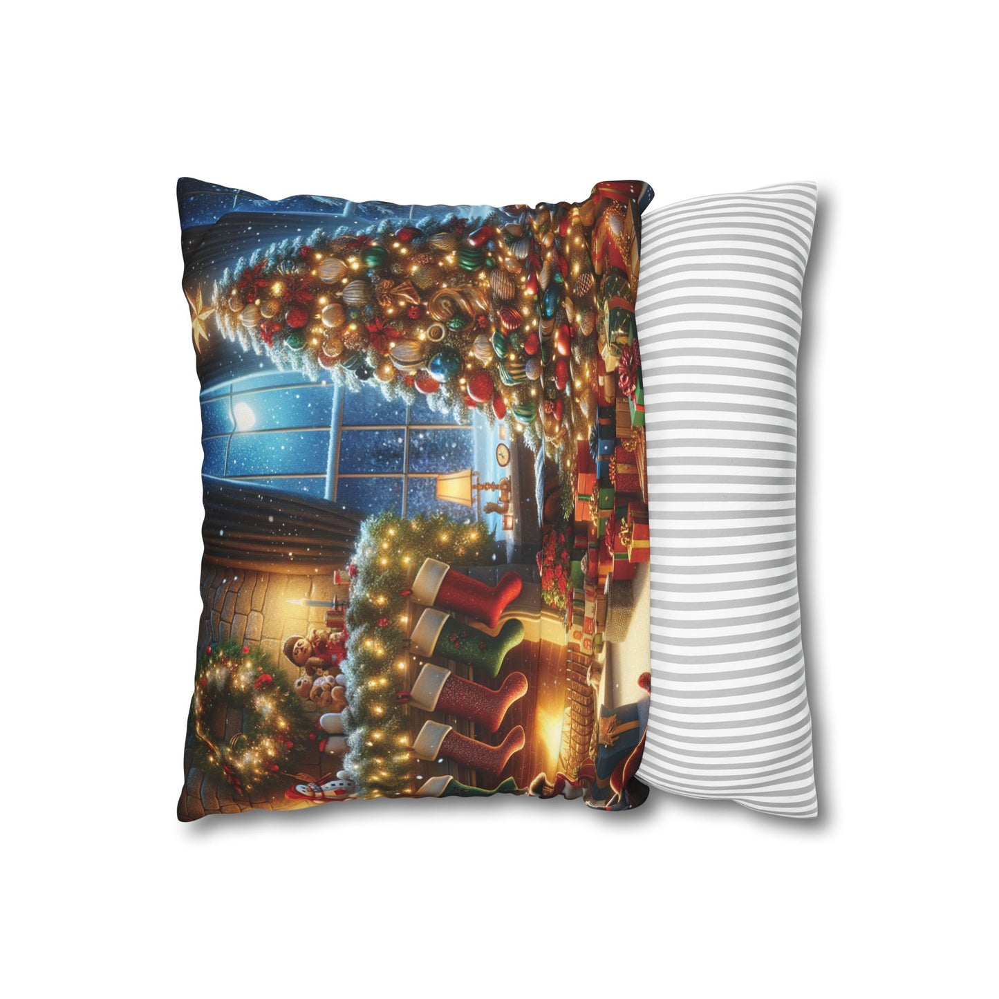 Christmas Square Pillowcase, Holiday Cushion Cover, Festive Throw Pillow, Xmas Decor, Home Decor Gift - Homevalley.co.uk