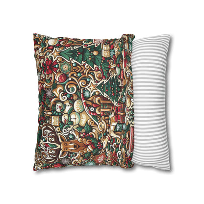 Christmas Square Pillowcase, Holiday Cushion Cover, Festive Throw Pillow, Xmas Decor, Home Decor Gift - Homevalley.co.uk