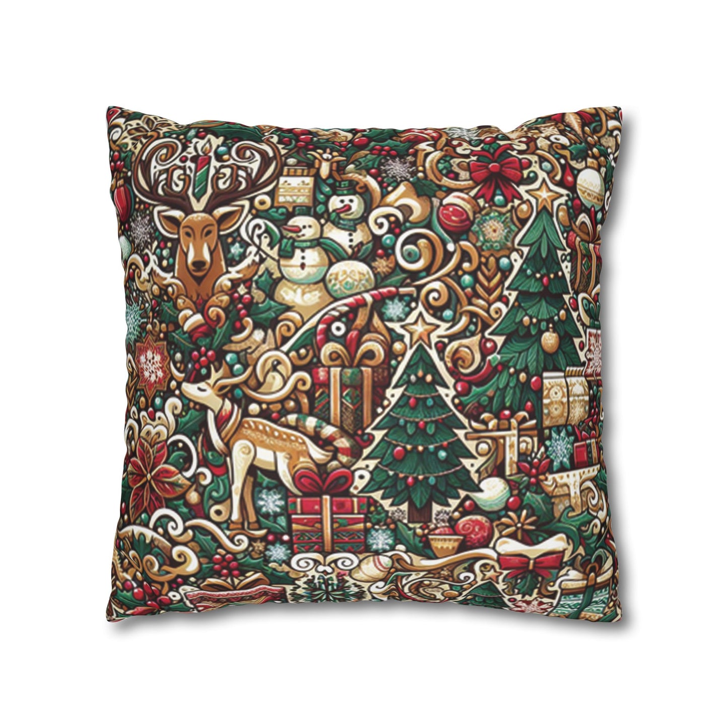Christmas Square Pillowcase, Holiday Cushion Cover, Festive Throw Pillow, Xmas Decor, Home Decor Gift - Homevalley.co.uk