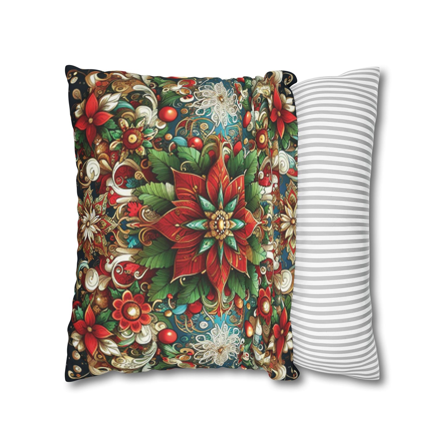 Christmas Square Pillowcase, Holiday Cushion Cover, Festive Throw Pillow, Xmas Decor, Home Decor Gift - Homevalley.co.uk