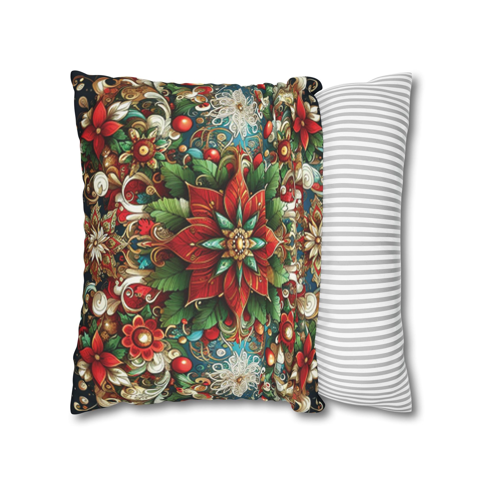 Christmas Square Pillowcase, Holiday Cushion Cover, Festive Throw Pillow, Xmas Decor, Home Decor Gift - Homevalley.co.uk