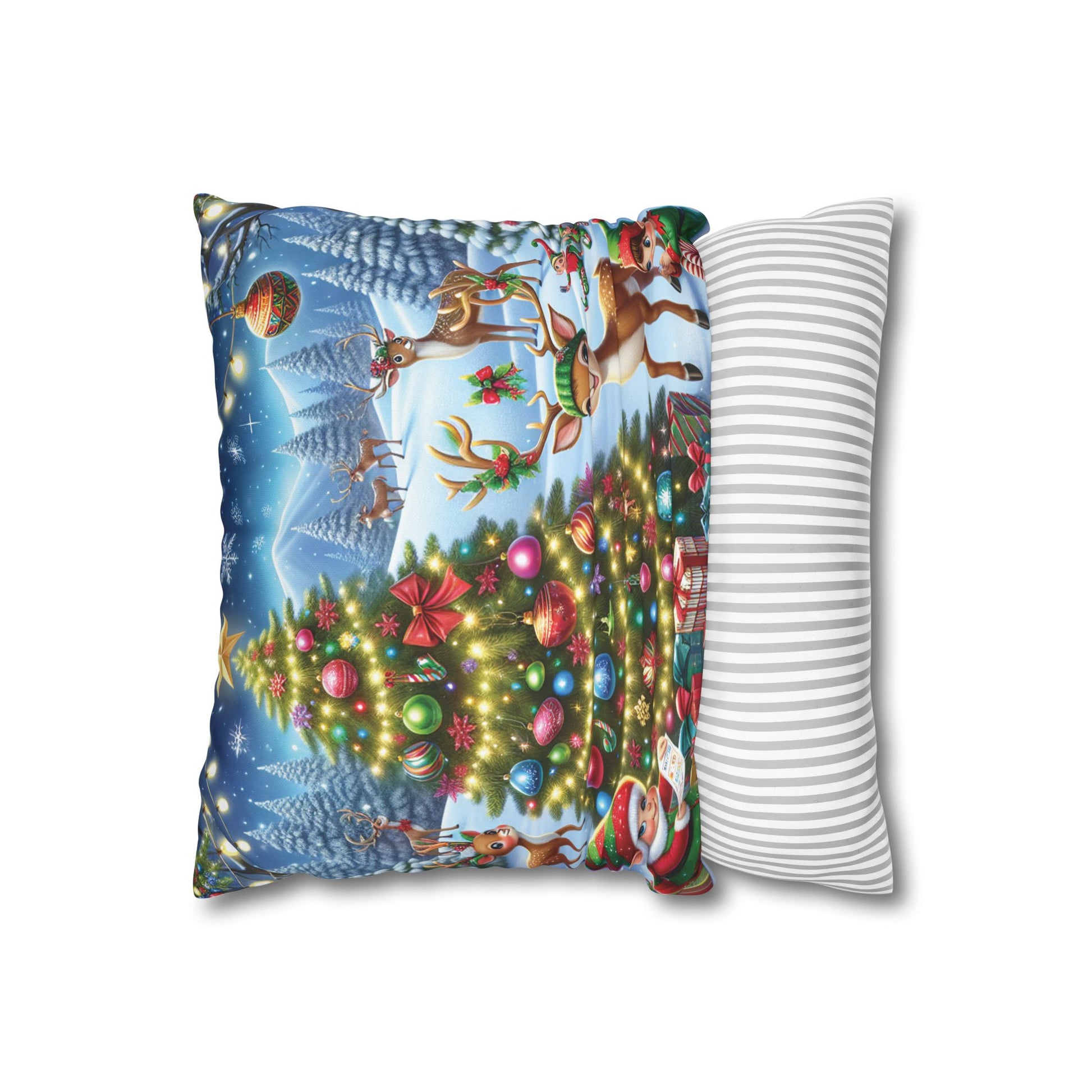 Christmas Square Pillowcase, Holiday Cushion Cover, Festive Throw Pillow, Xmas Decor, Home Decor Gift - Homevalley.co.uk