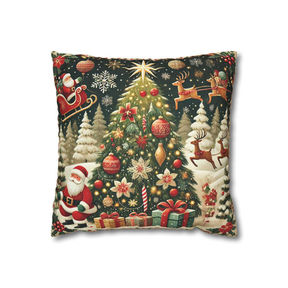 Christmas Square Pillowcase, Holiday Cushion Cover, Festive Throw Pillow, Xmas Decor, Home Decor Gift - Homevalley.co.uk