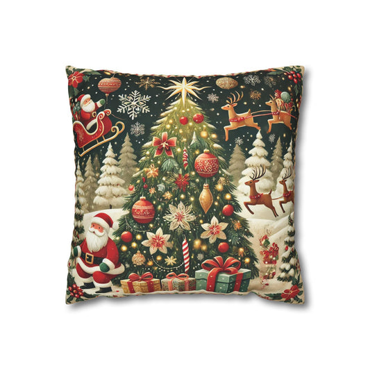 Christmas Square Pillowcase, Holiday Cushion Cover, Festive Throw Pillow, Xmas Decor, Home Decor Gift - Homevalley.co.uk