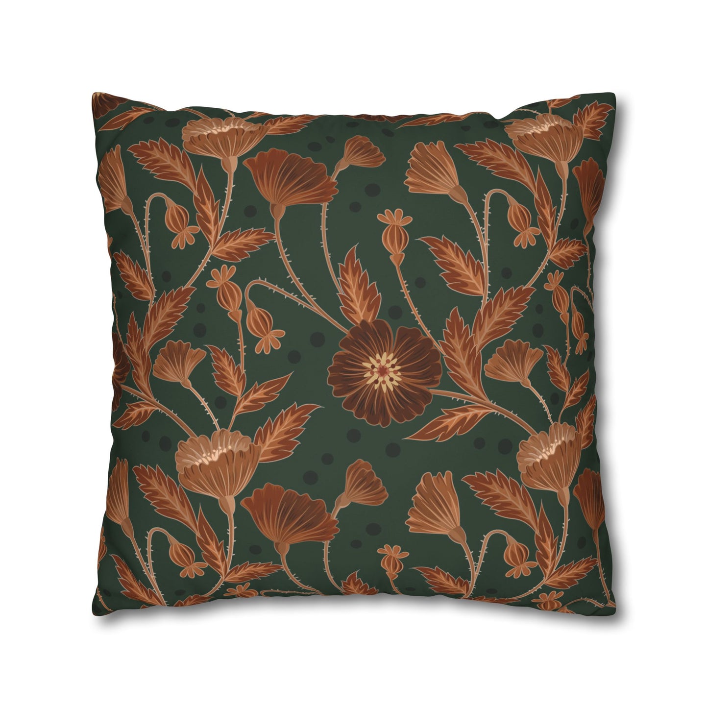 Seamise Cat Cushion Cover, Flowers Cushion Cover, Floral Pillow, Botanical Pillow, Animal Lovers - Homevalley.co.uk