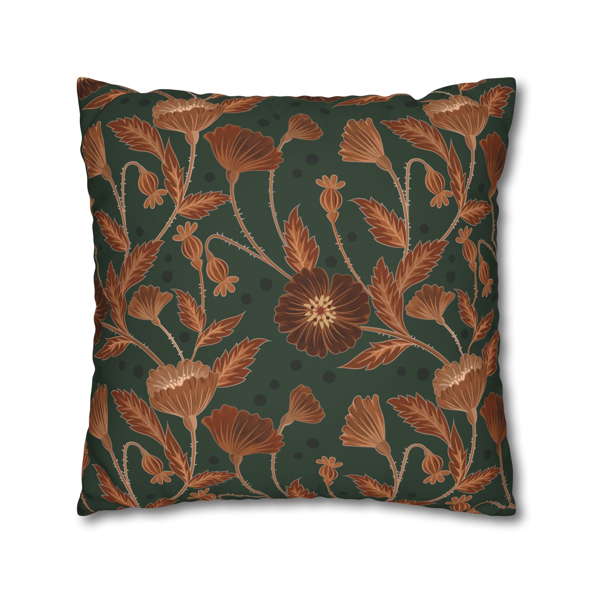 Seamise Cat Cushion Cover, Flowers Cushion Cover, Floral Pillow, Botanical Pillow, Animal Lovers - Homevalley.co.uk