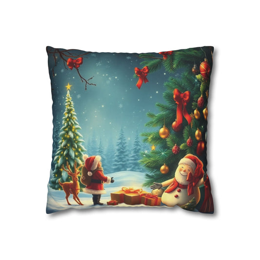Christmas Square Pillowcase, Holiday Cushion Cover, Festive Throw Pillow, Xmas Decor, Home Decor Gift - Homevalley.co.uk