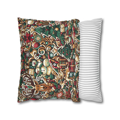 Christmas Square Pillowcase, Holiday Cushion Cover, Festive Throw Pillow, Xmas Decor, Home Decor Gift - Homevalley.co.uk