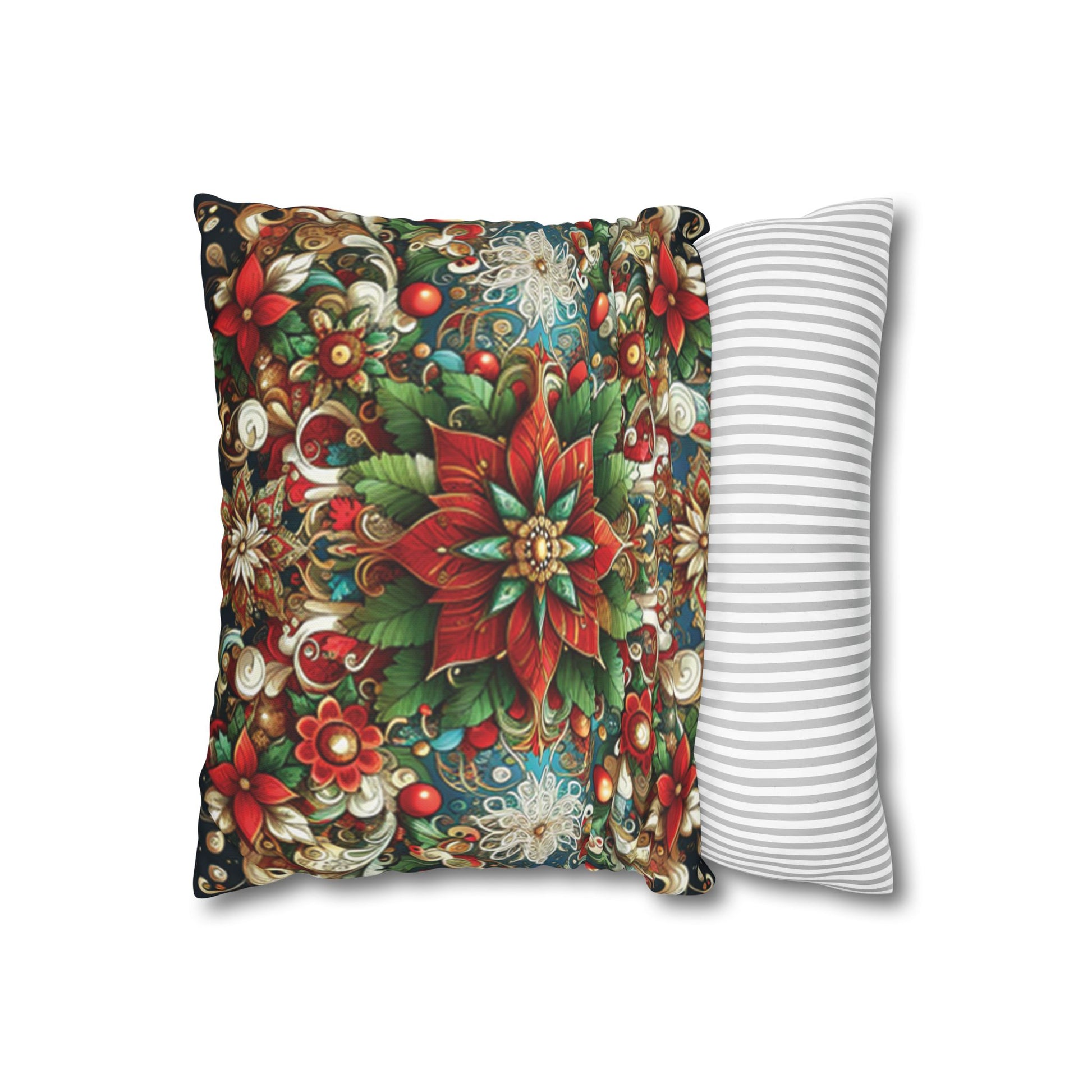 Christmas Square Pillowcase, Holiday Cushion Cover, Festive Throw Pillow, Xmas Decor, Home Decor Gift - Homevalley.co.uk