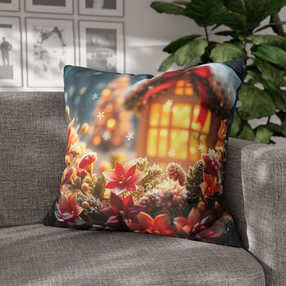 Christmas Square Pillowcase, Holiday Cushion Cover, Festive Throw Pillow, Xmas Decor, Home Decor Gift - Homevalley.co.uk