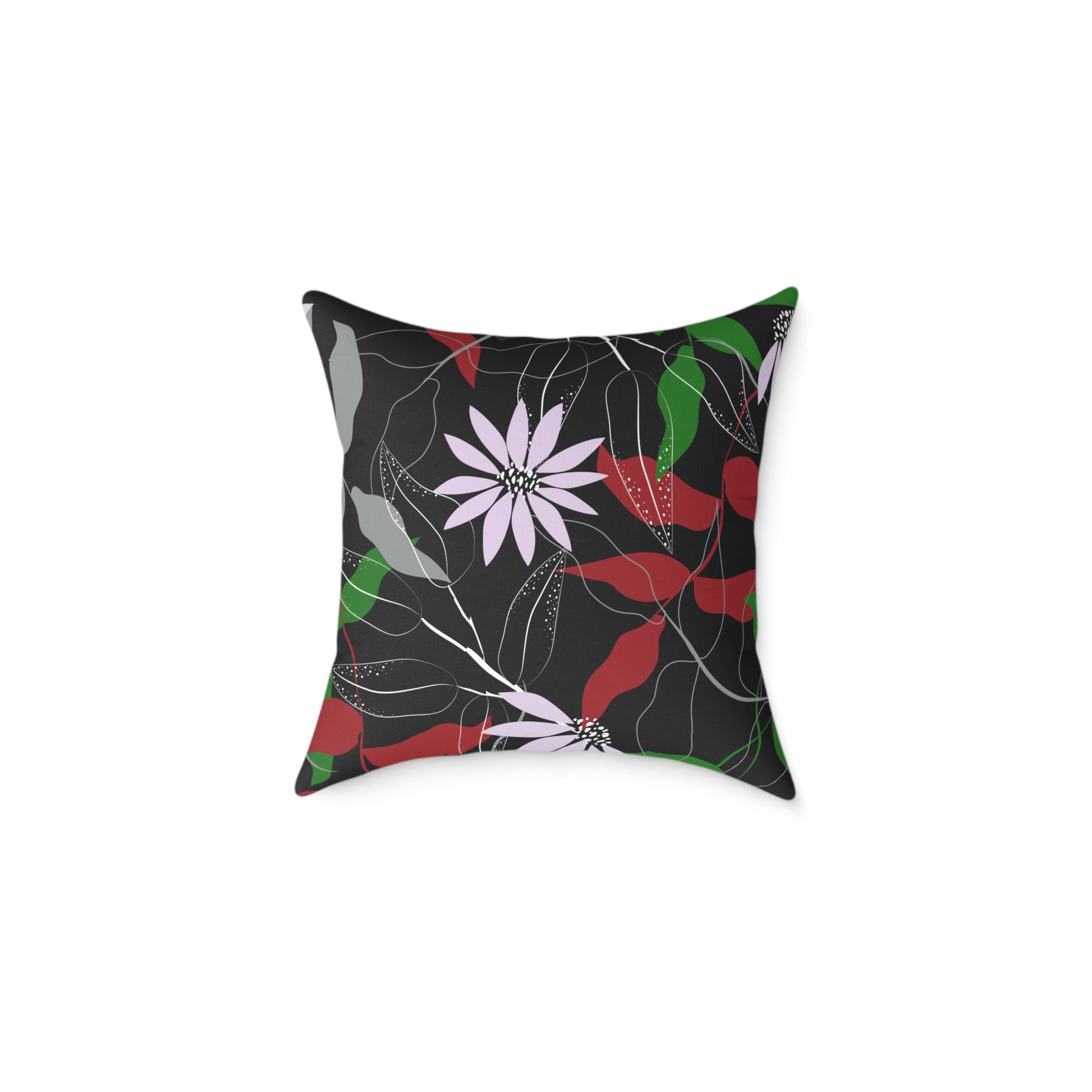 William Morris Style Cat in Kimono and Flowers Square Pillow, Botanicals and Flowers, insert included - Homevalley.co.uk