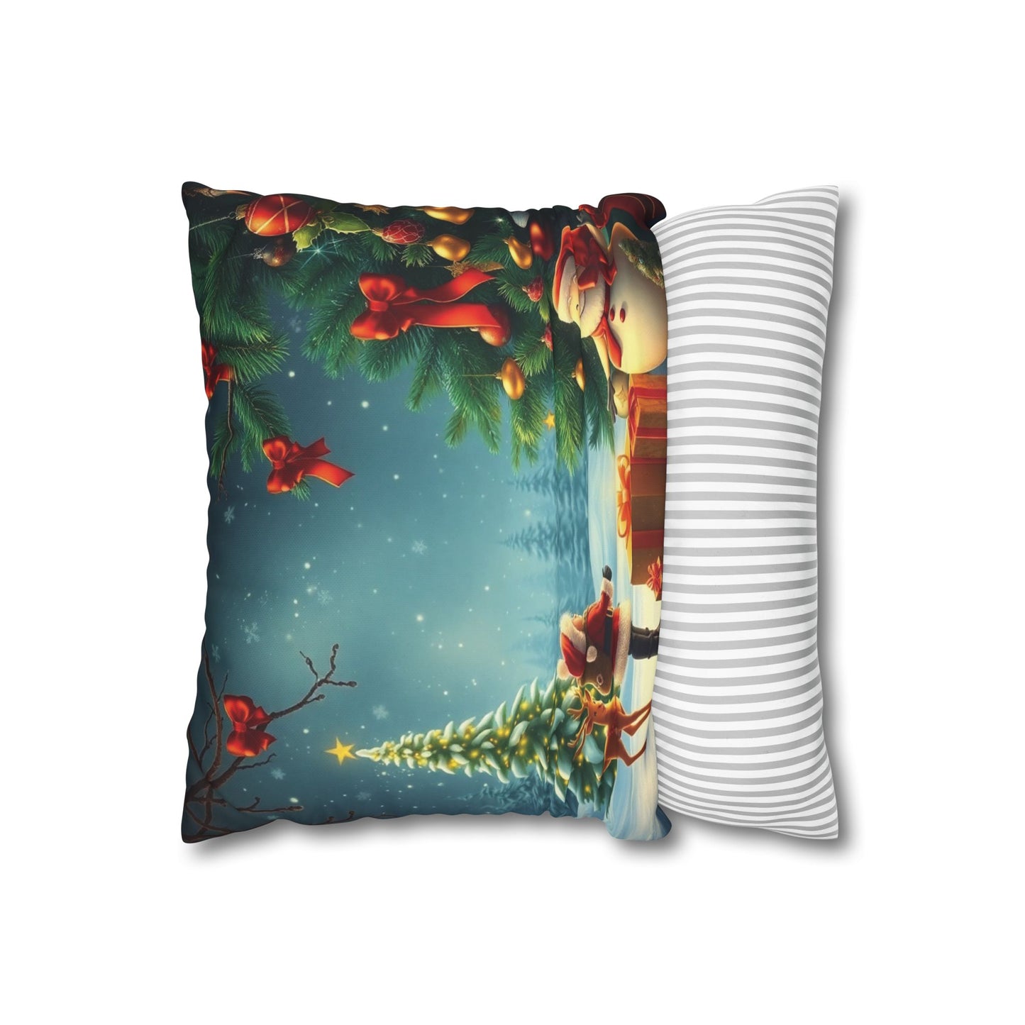 Christmas Square Pillowcase, Holiday Cushion Cover, Festive Throw Pillow, Xmas Decor, Home Decor Gift - Homevalley.co.uk