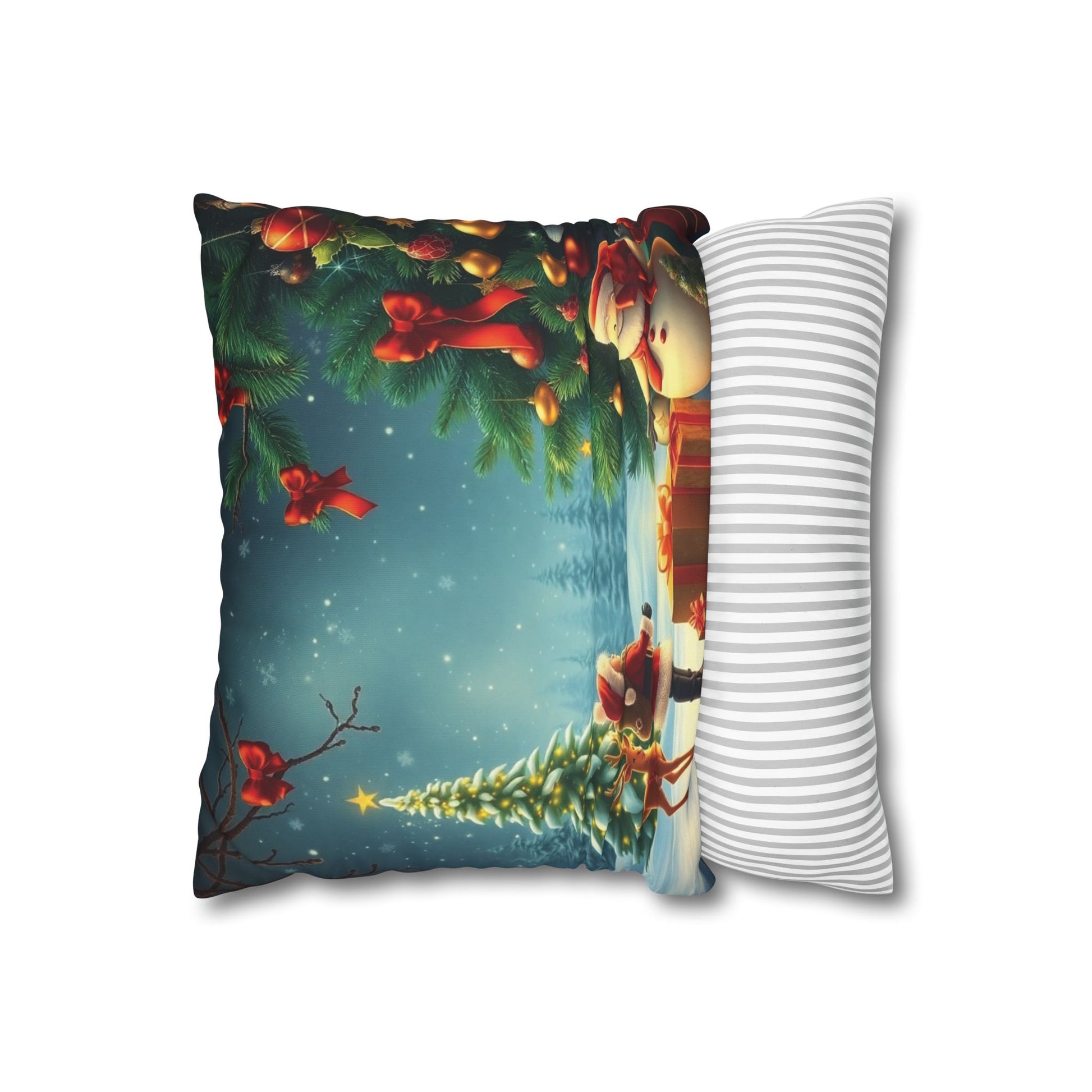 Christmas Square Pillowcase, Holiday Cushion Cover, Festive Throw Pillow, Xmas Decor, Home Decor Gift - Homevalley.co.uk