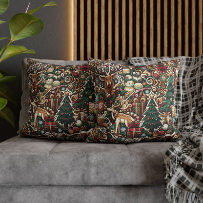 Christmas Square Pillowcase, Holiday Cushion Cover, Festive Throw Pillow, Xmas Decor, Home Decor Gift - Homevalley.co.uk