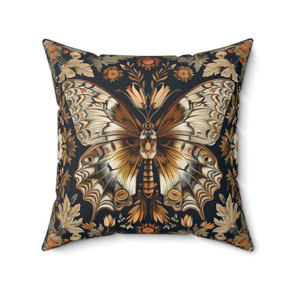 Butterfly Design Square Pillow, Butterflies and Flowers, insert included - Homevalley.co.uk