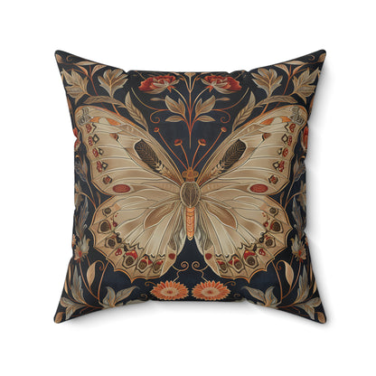 Butterfly Design Square Pillow, Butterflies and Flowers, insert included - Homevalley.co.uk