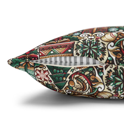 Christmas Square Pillowcase, Holiday Cushion Cover, Festive Throw Pillow, Xmas Decor, Home Decor Gift - Homevalley.co.uk