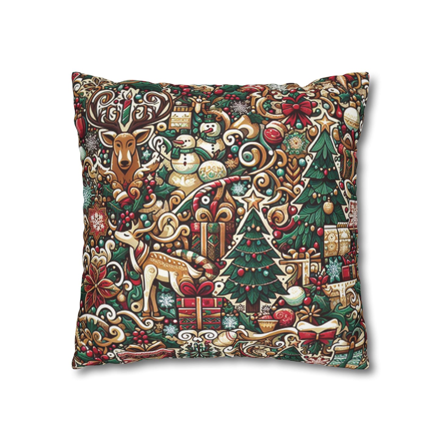 Christmas Square Pillowcase, Holiday Cushion Cover, Festive Throw Pillow, Xmas Decor, Home Decor Gift - Homevalley.co.uk