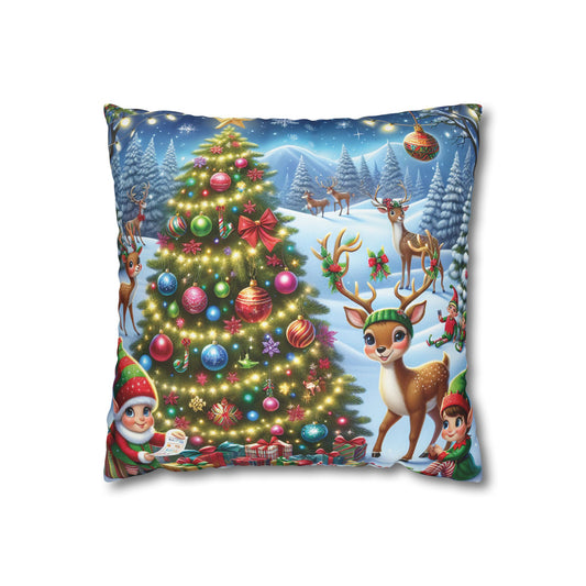 Christmas Square Pillowcase, Holiday Cushion Cover, Festive Throw Pillow, Xmas Decor, Home Decor Gift - Homevalley.co.uk