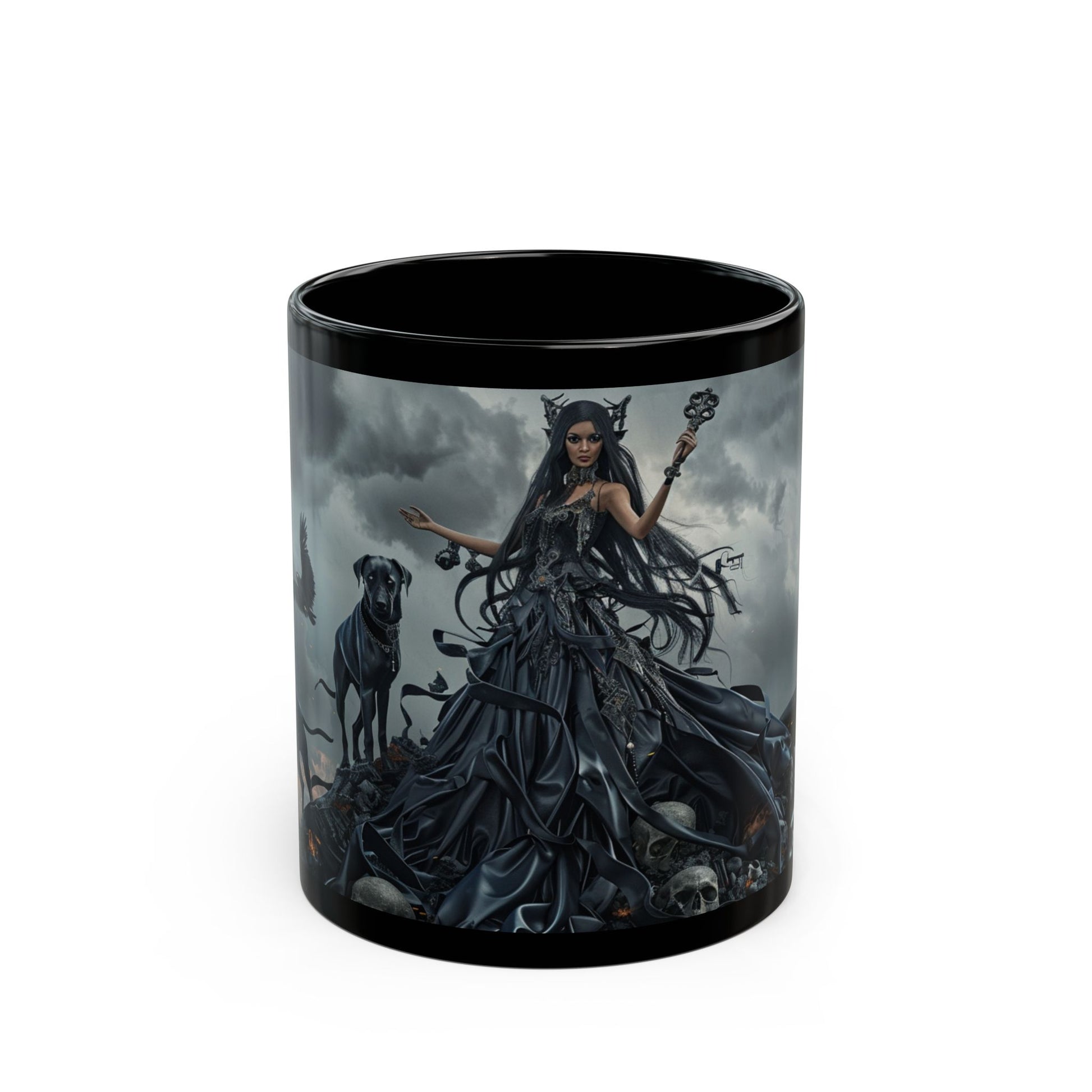 Hecate The Goddess of Crossroads, Magick and Witchcraft, Occult, Black Coffee Mug, HecateTea Cup (11oz, 15oz) - Homevalley.co.uk