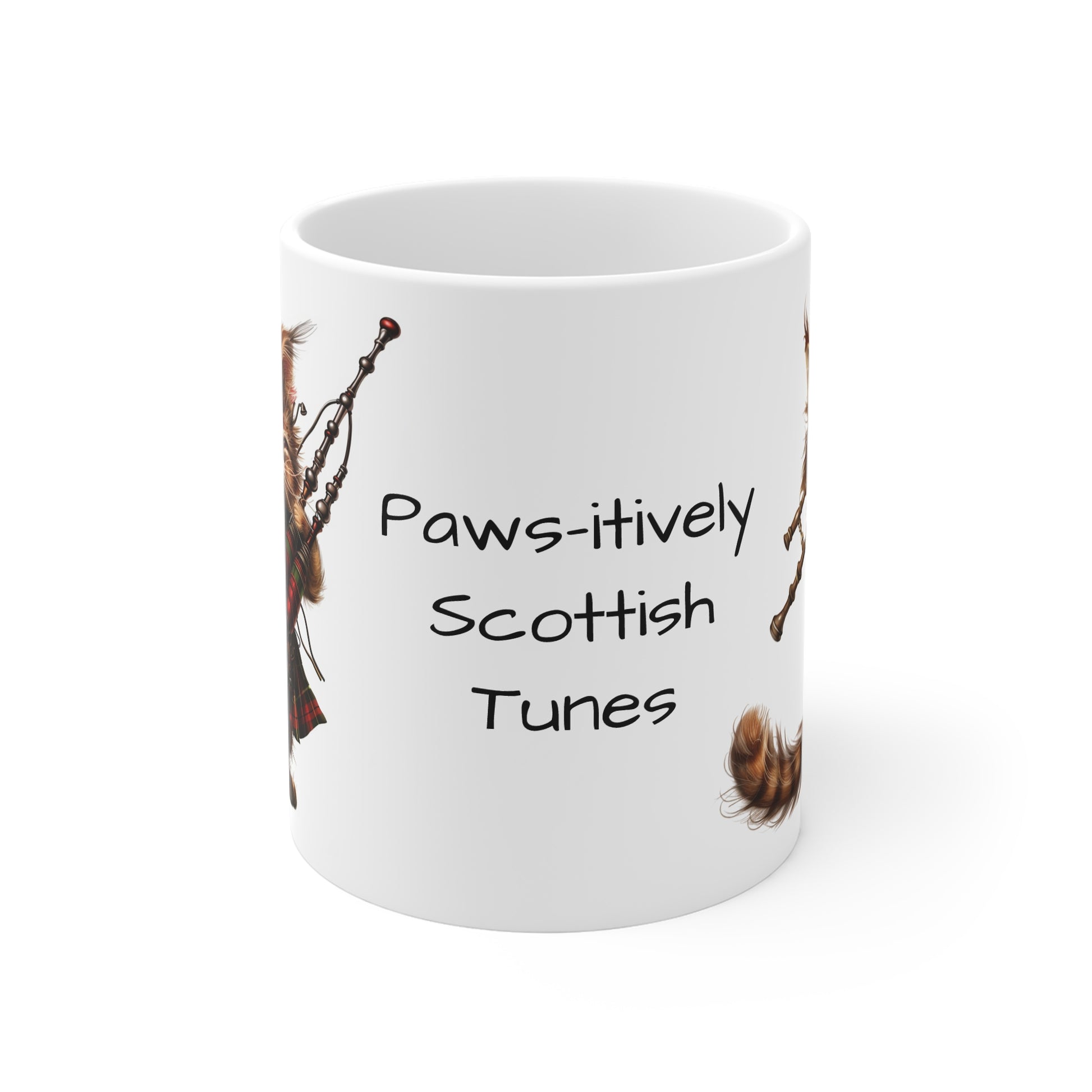 Cat Playing Bagpipes, White Coffee Mug, Funny Cat Coffee Cup, Tea Cup, Gift for Her, Gift for Friend, Gift for a Cat Lover, 11oz - Homevalley.co.uk