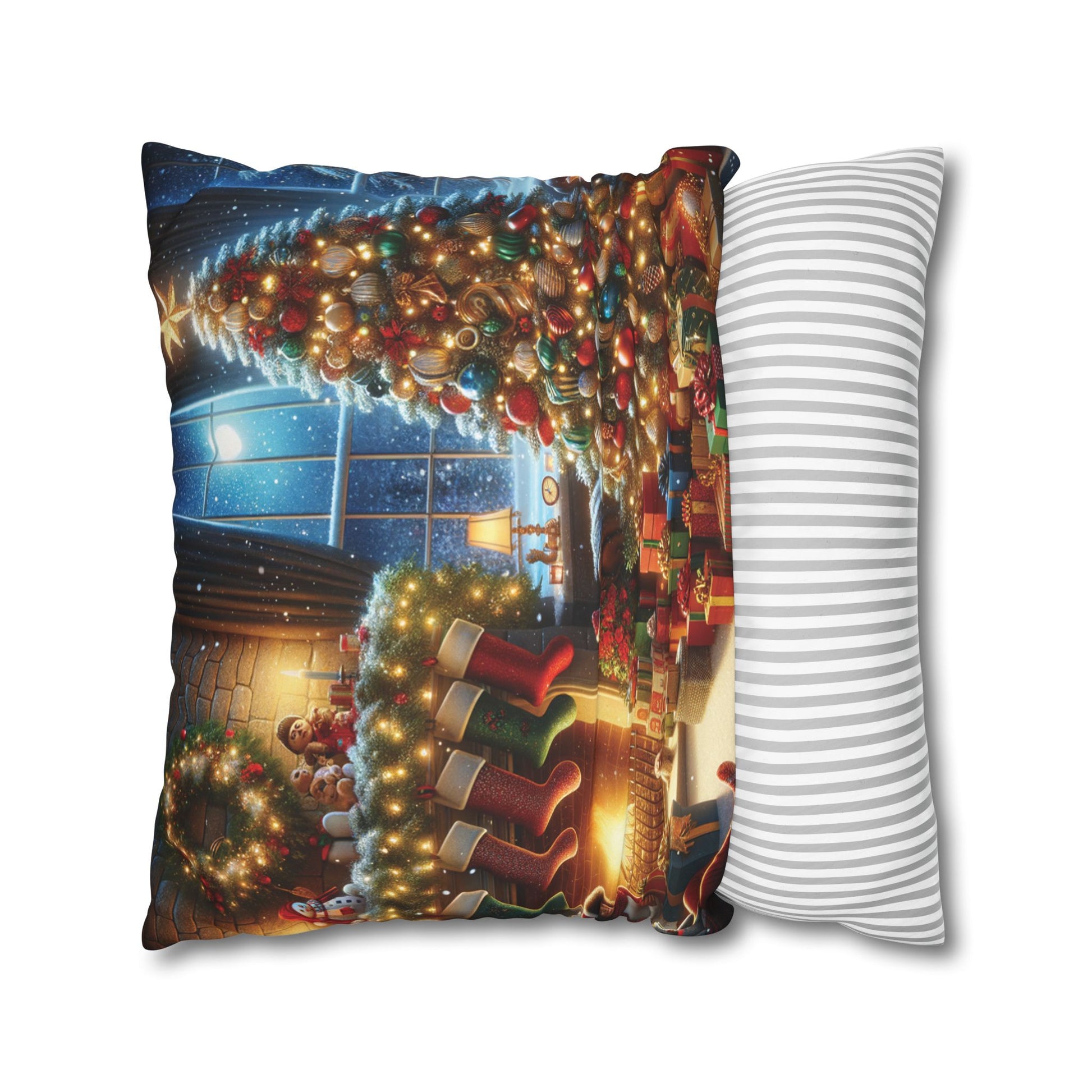 Christmas Square Pillowcase, Holiday Cushion Cover, Festive Throw Pillow, Xmas Decor, Home Decor Gift - Homevalley.co.uk