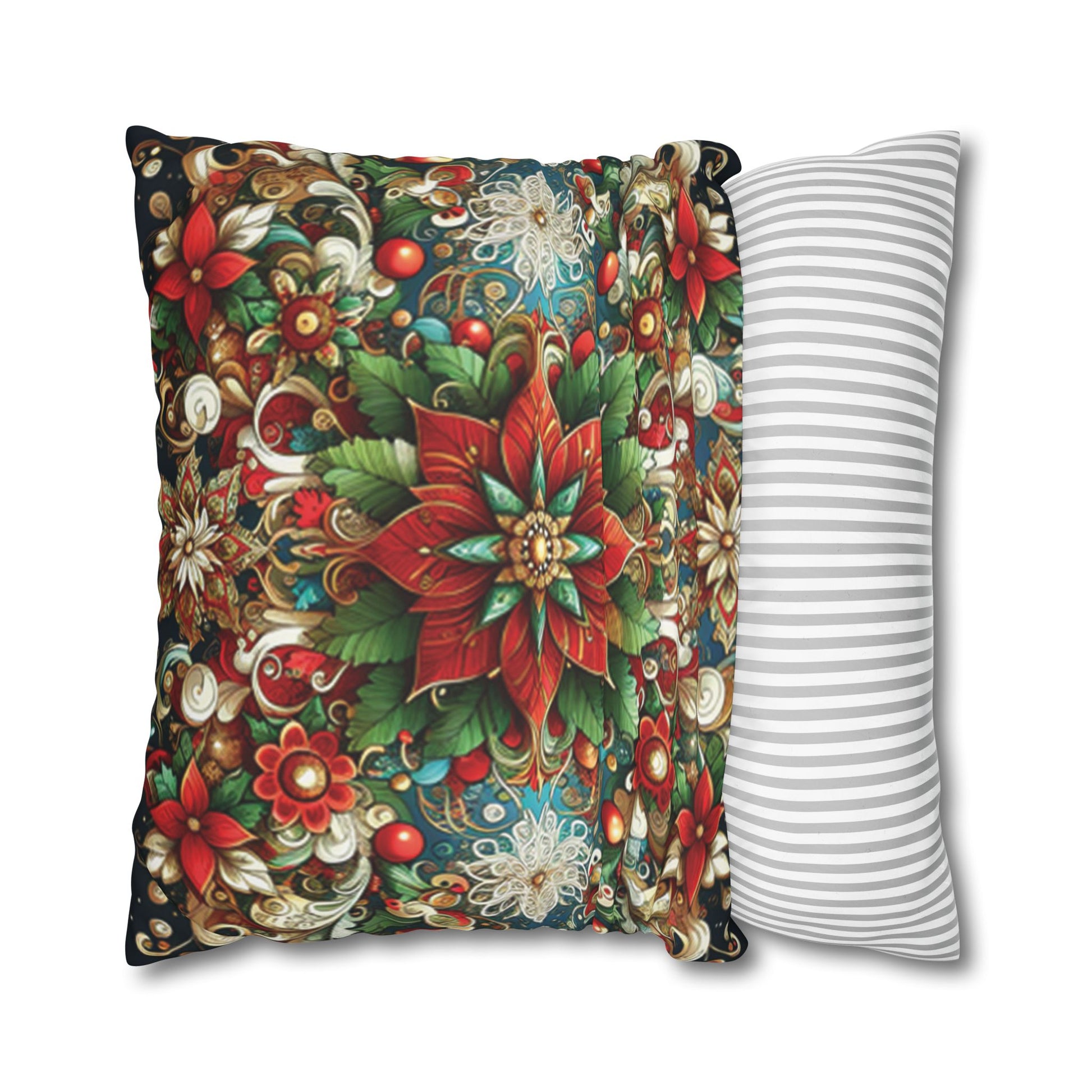 Christmas Square Pillowcase, Holiday Cushion Cover, Festive Throw Pillow, Xmas Decor, Home Decor Gift - Homevalley.co.uk