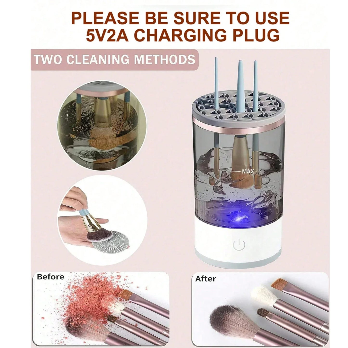3-in-1 Automatic Makeup Brush Cleaner, Dryer and Storage Stand - Homevalley.co.uk