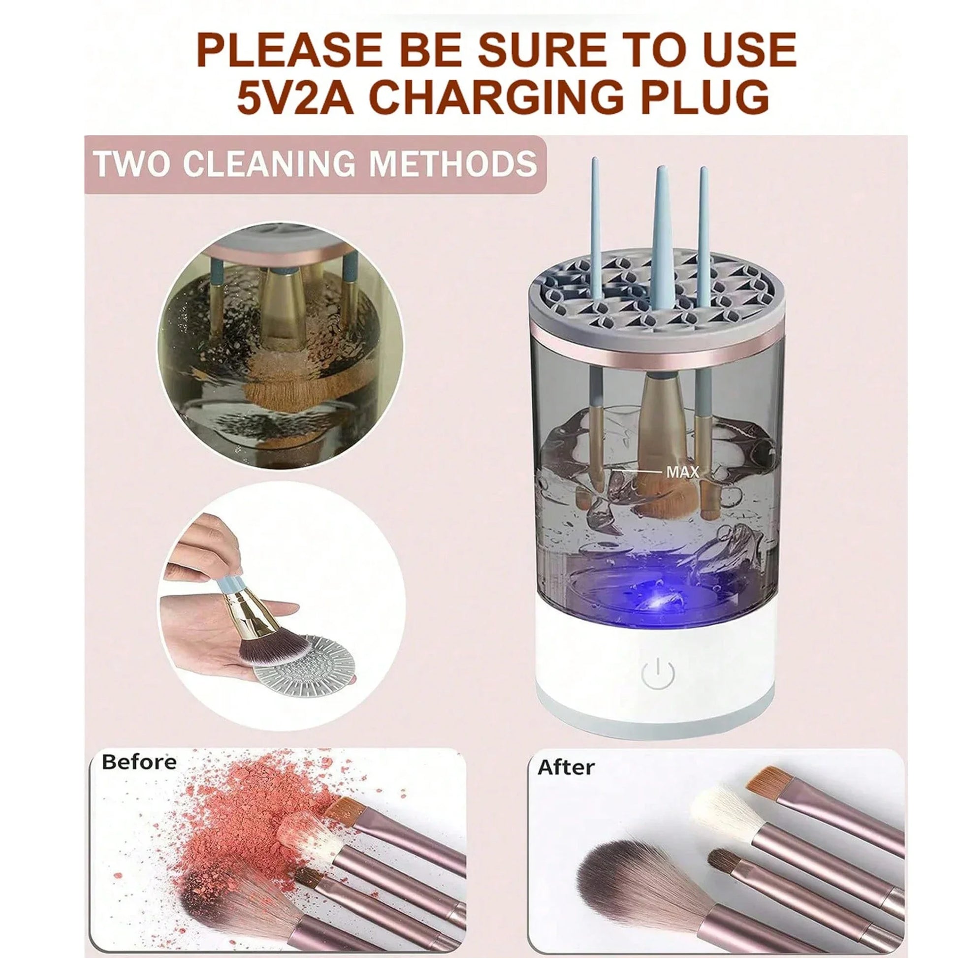 3-in-1 Automatic Makeup Brush Cleaner, Dryer and Storage Stand - Homevalley.co.uk