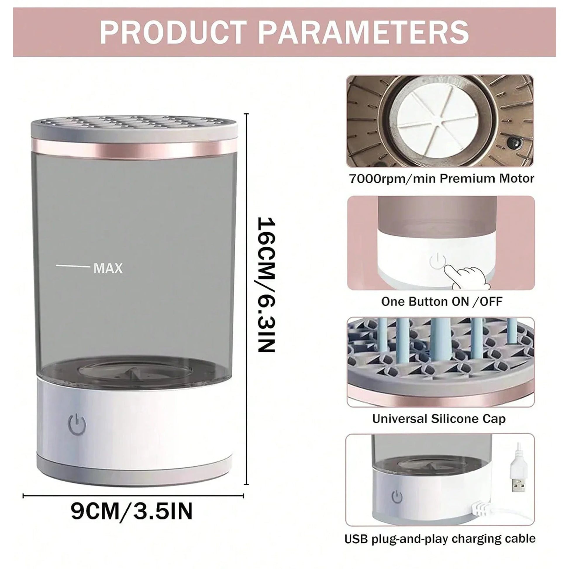 3-in-1 Automatic Makeup Brush Cleaner, Dryer and Storage Stand - Homevalley.co.uk