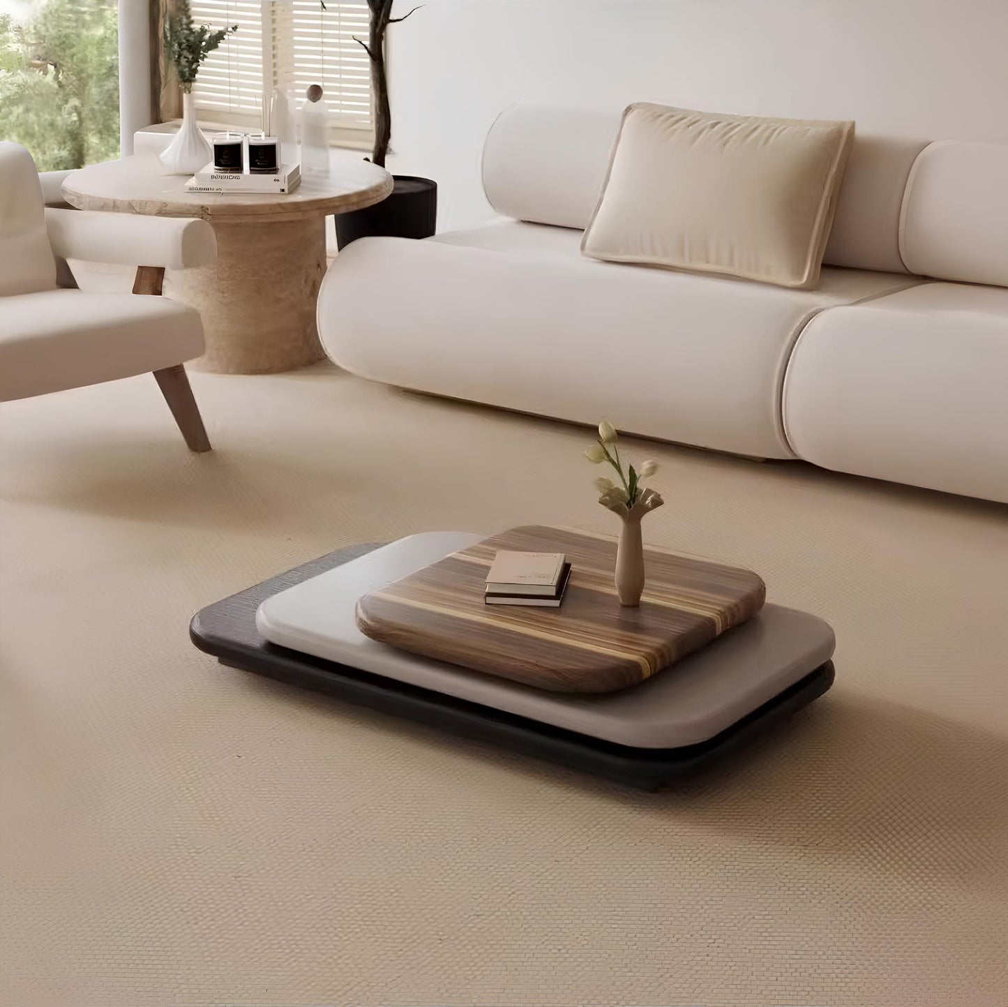 3 layers Rotating Coffee Table - Homevalley.co.uk