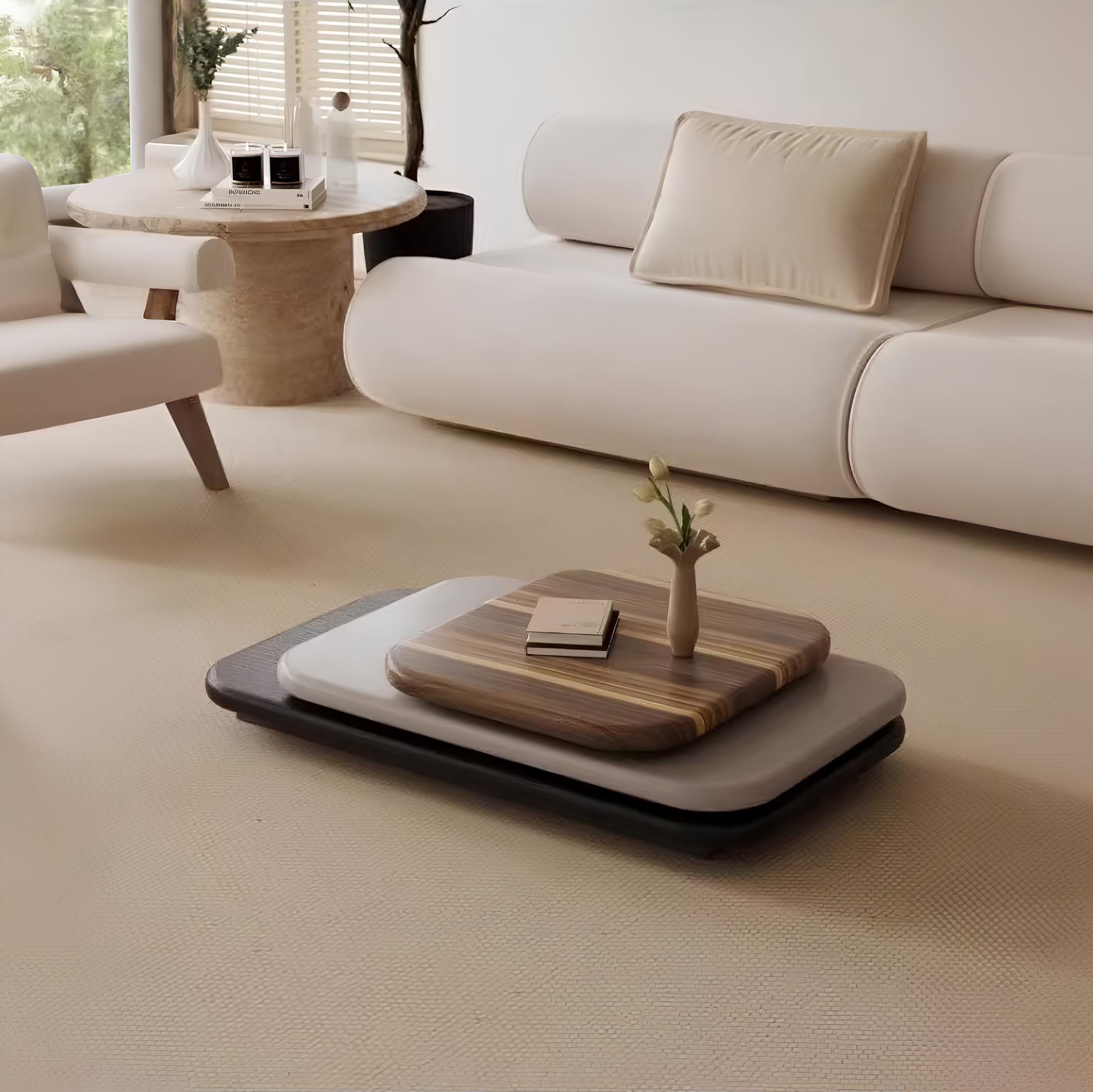 3 layers Rotating Coffee Table - Homevalley.co.uk