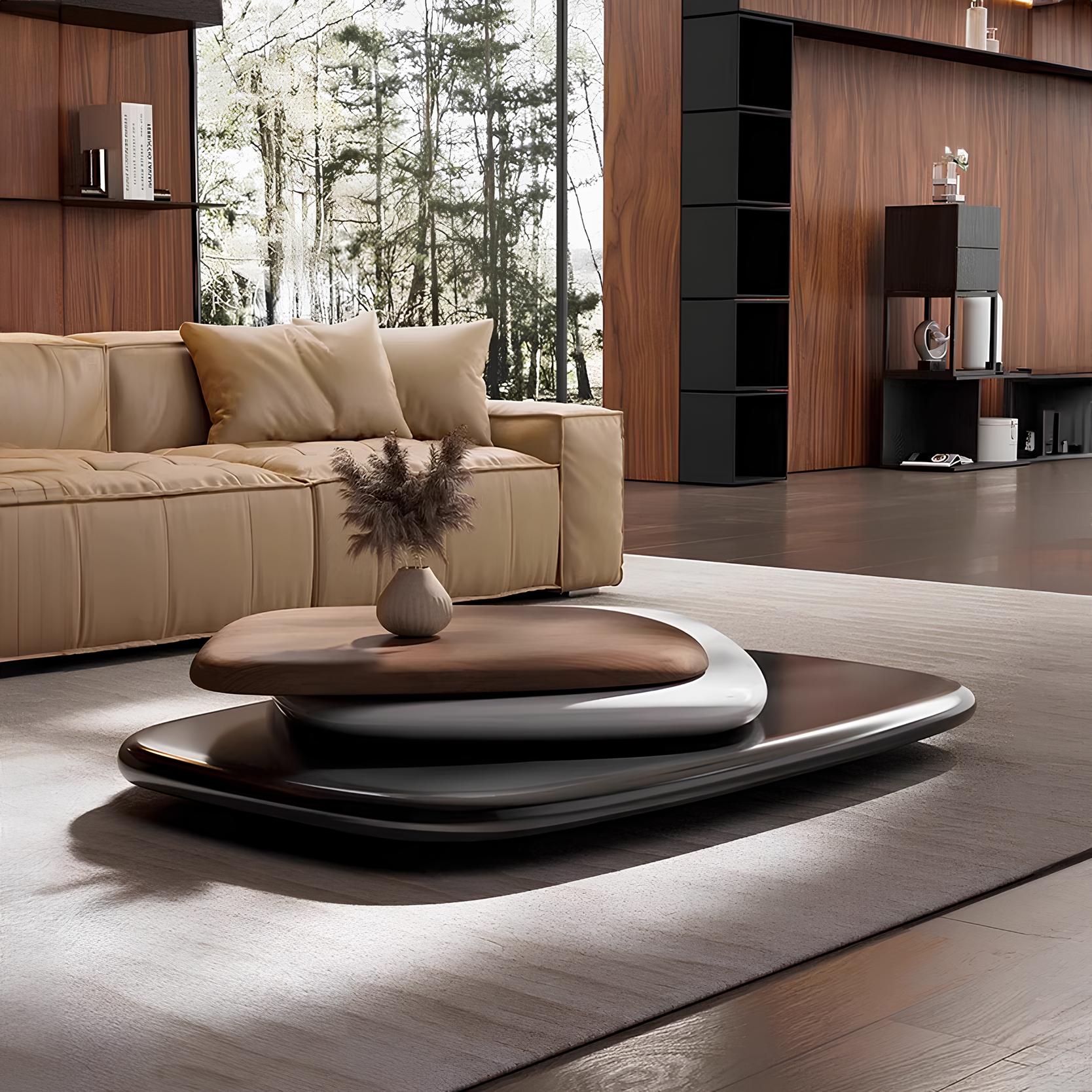 3 layers Rotating Coffee Table - Homevalley.co.uk